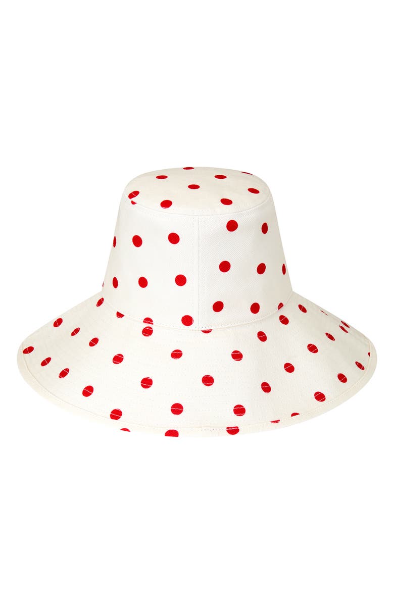 Lack of Color Holiday Polka Dot Bucket Hat, Alternate, color, Red