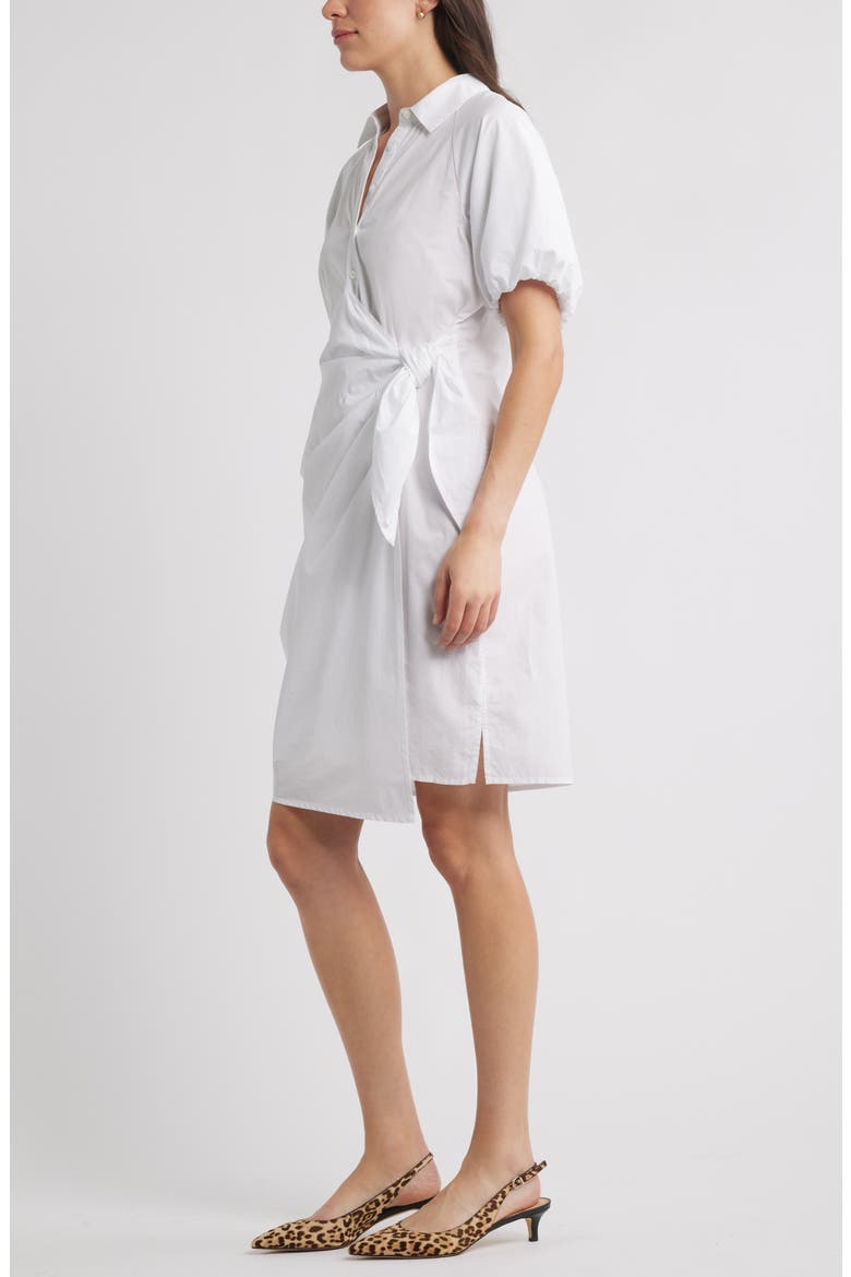 Balloon Sleeve Shirtdress, Alternate, color, WHITE
