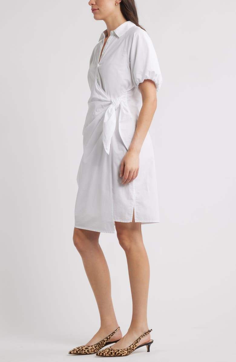 Caslon<sup>®</sup> Balloon Sleeve Shirtdress, Alternate, color, White