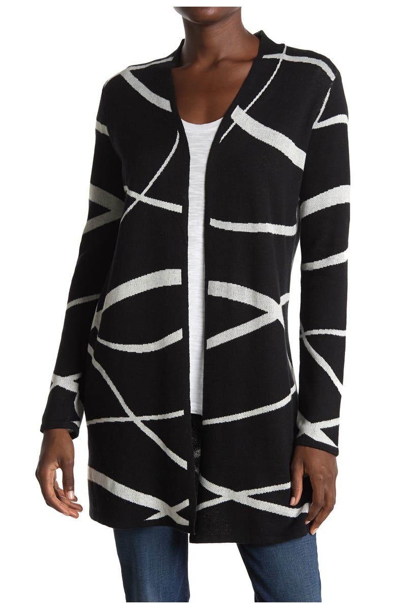 Love By Design Autumn Open Front Pattern Cardigan, Main, color, 