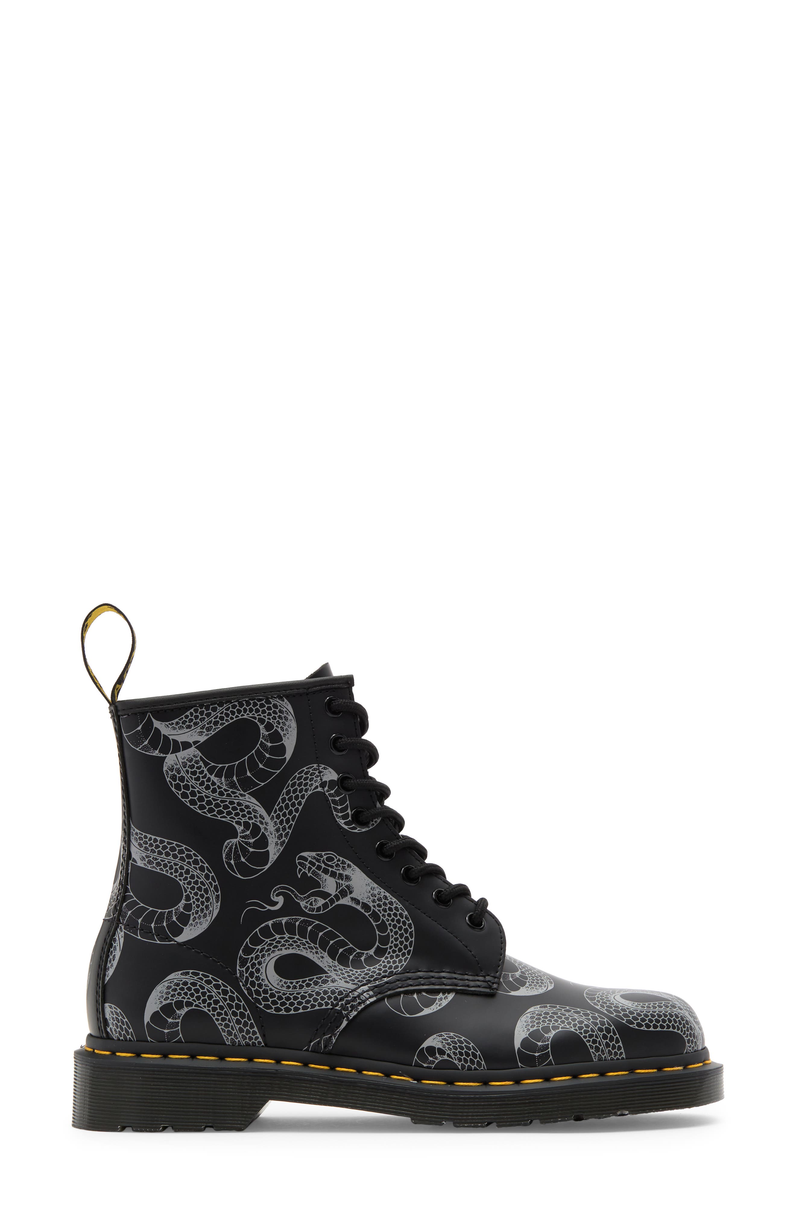 Dr. Martens 1460 Snake Print Boot, Alternate, color, 