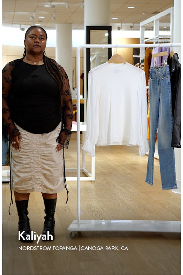 Pleated Sleeve Mock Neck Sweater video