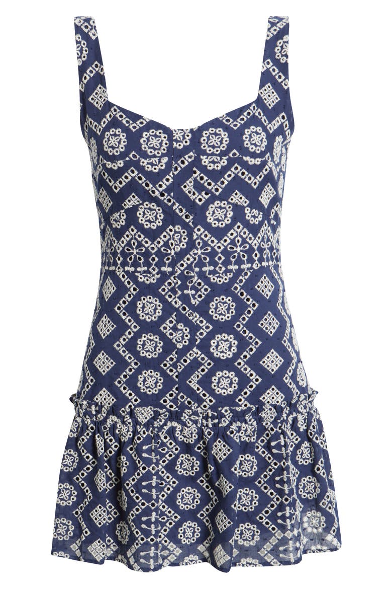 Vanni Eyelet Embroidered Minidress, Alternate, color, NAVY