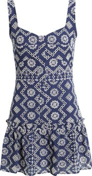 Adelyn Rae Vanni Eyelet Embroidered Minidress