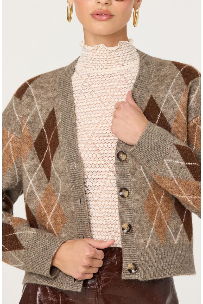 Ashtyn Argyle Cardigan, Alternate, color, BROWN ARGYLE