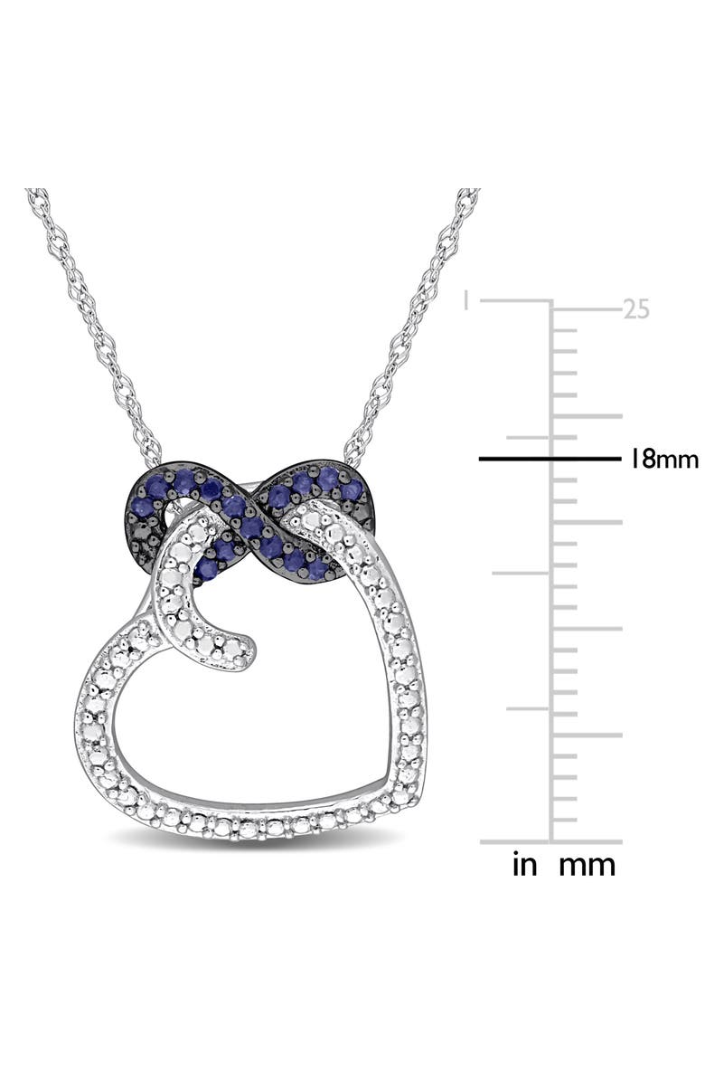 Julianna B. Gemstone Infinity Heart Necklace 10K, Alternate, color, Sapphire