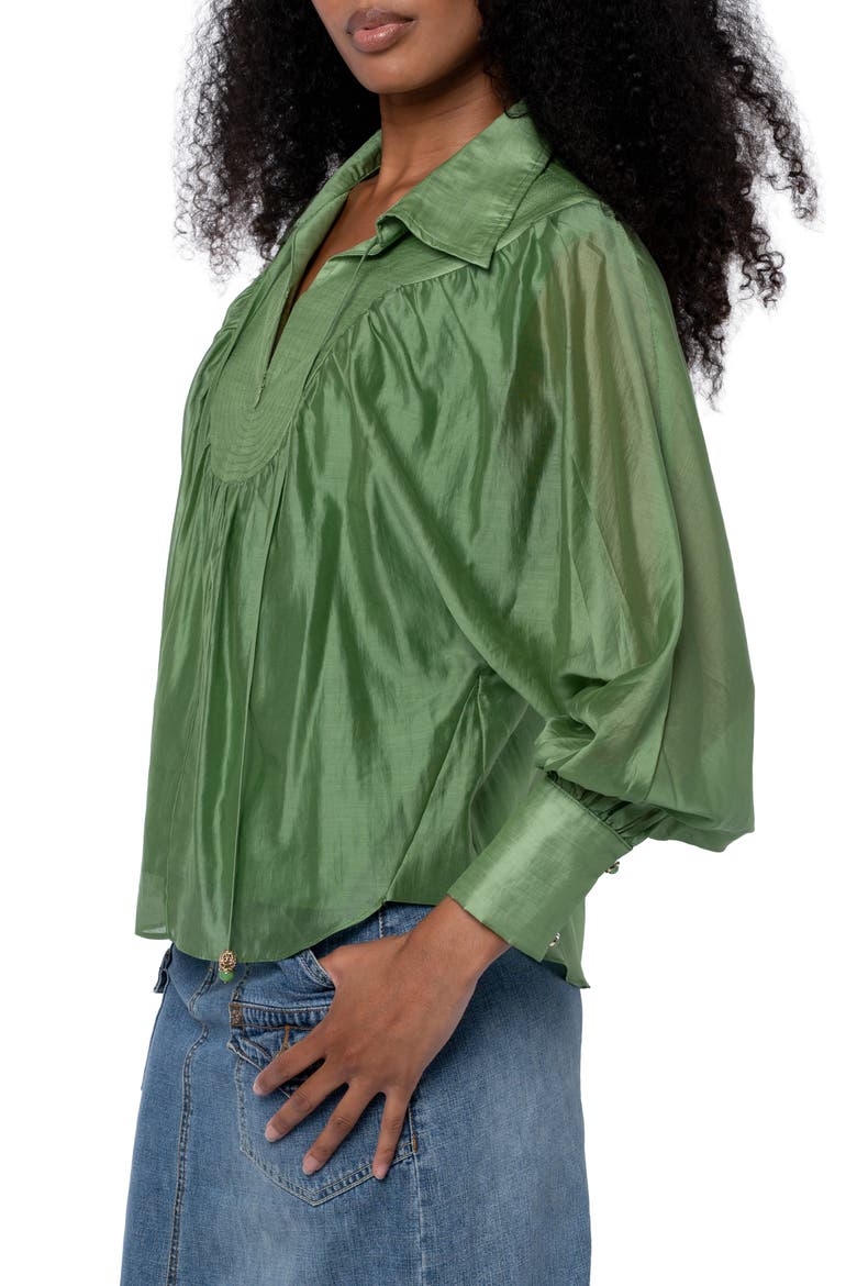 Georgina Quarter Zip Top, Alternate, color, IVY GREEN