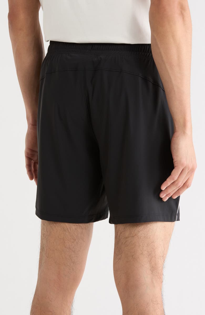 90 DEGREE BY REFLEX 7-Inch Warp Sonic Active Shorts, Alternate, color, Black/ White