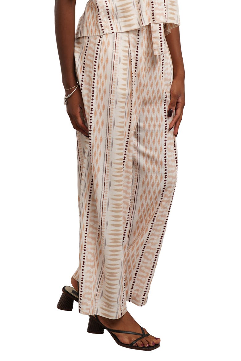 Belted Print High Waist Wide Leg Pants, Alternate, color, BOHEMIA ORANGE