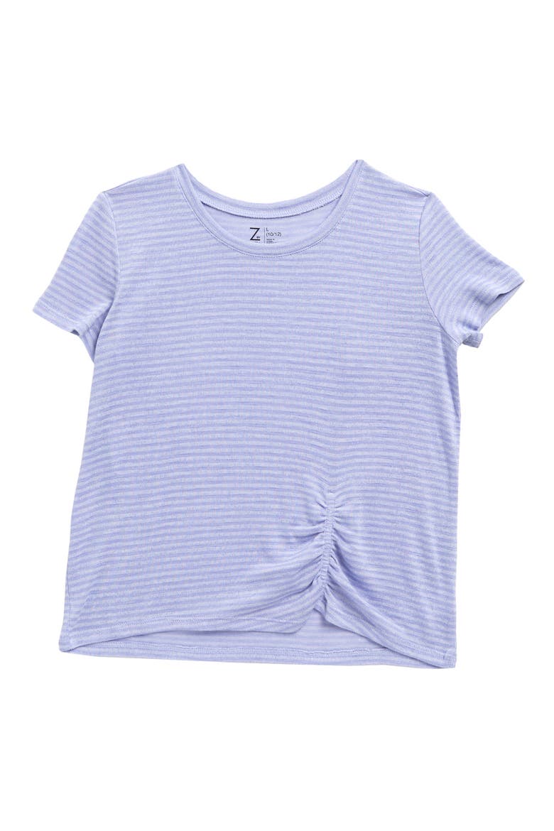 Kids' Z by Zella Girl Striped Twilight T-Shirt, Main, color, BLUE THISTLE