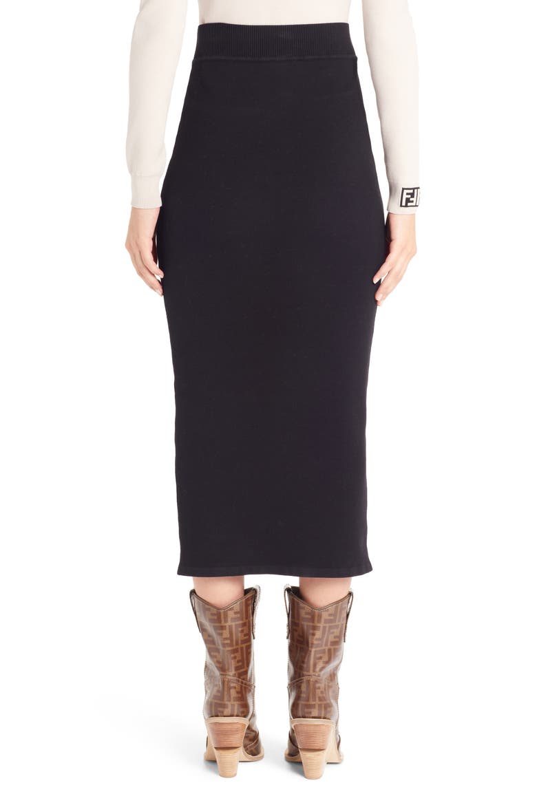 Logo Waist Pencil Skirt, Alternate, color, BLACK