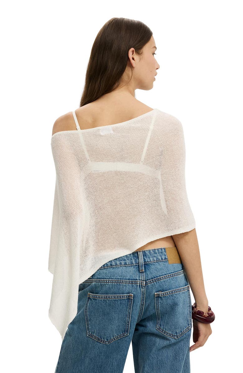 Cotton On Women's Sheer Knit Poncho, Alternate, color, Porcelain
