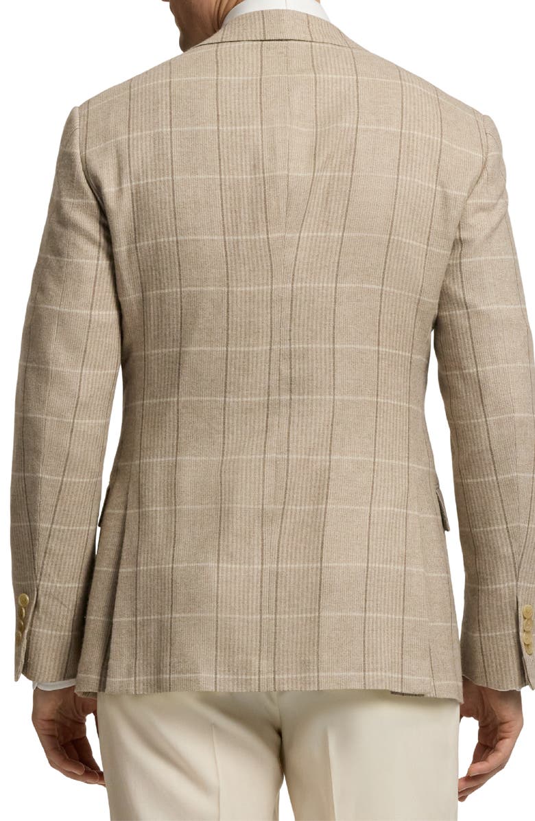 Ralph Lauren Purple Label Russel Plaid Wool, Silk & Cashmere Sport Coat, Alternate, color, Summer Sand/ Truffle