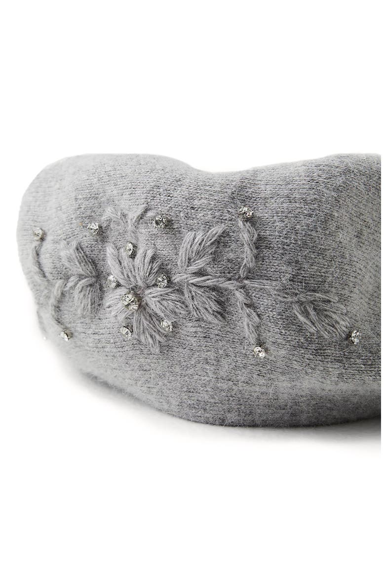 Faux Pearl Embellished Beret, Alternate, color, GREY