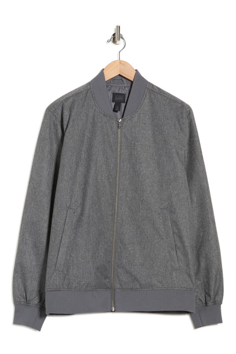 Textured Bomber Jacket, Alternate, color, CHARCOAL HEATHER GREY
