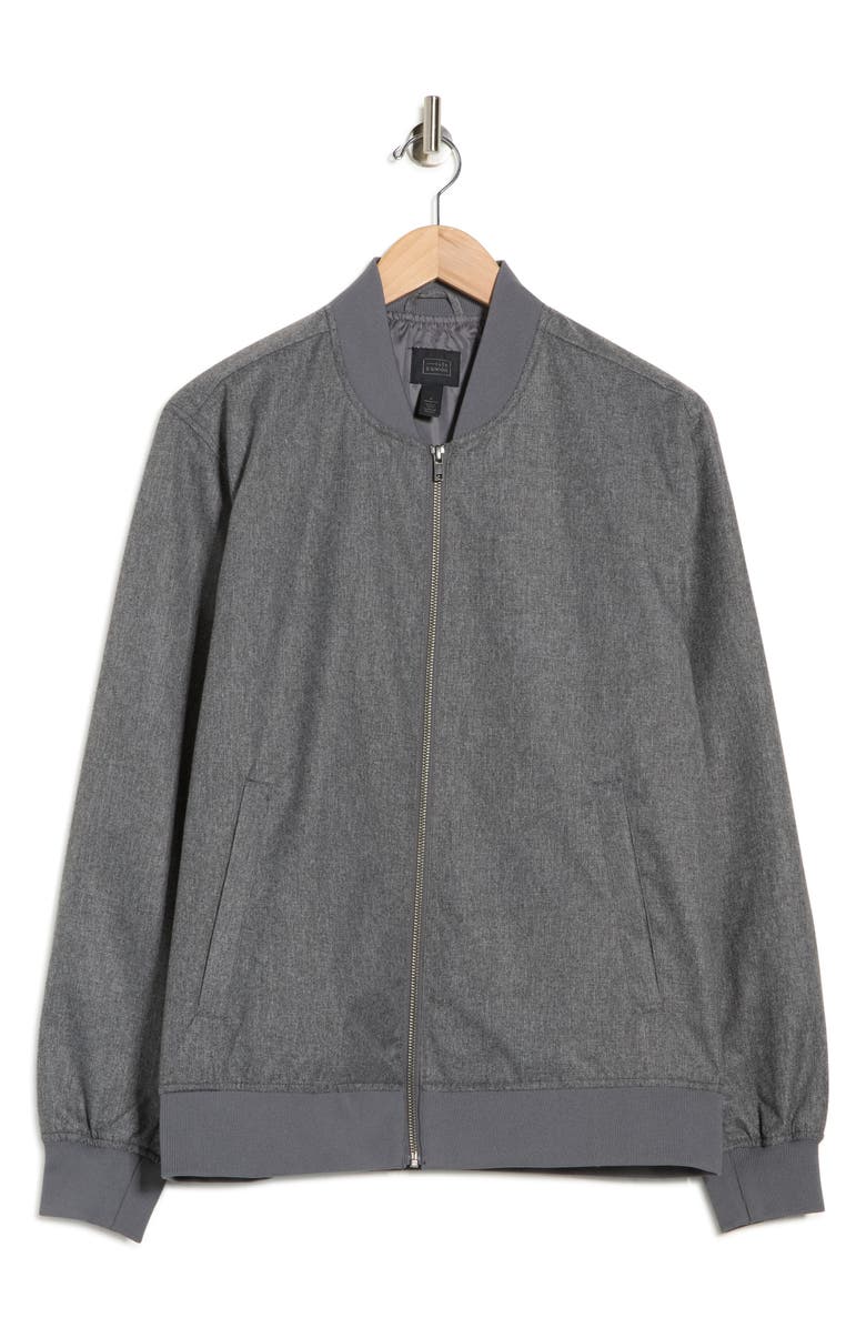 14th & Union Textured Bomber Jacket, Alternate, color, Charcoal Heather Grey