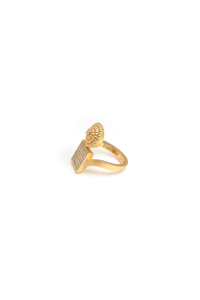 Flower Square Ring, Alternate, color, Yellow Gold