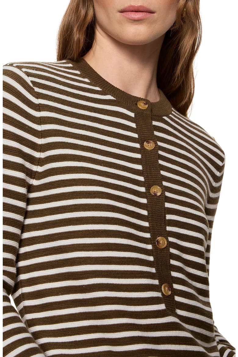 Everyday Henley Sweater, Alternate, color, FORAGE GREEN/ CHALK STRIPE