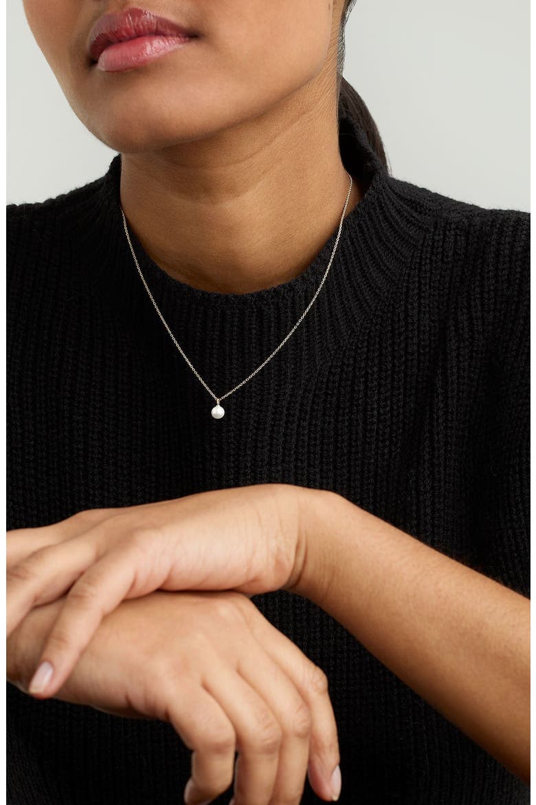 Mini Pearl Pendant Necklace, Alternate, color, Pearl