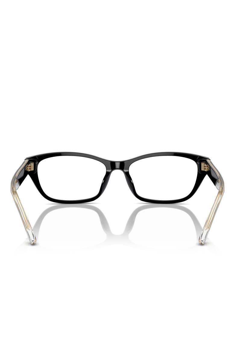 Emporio Armani 54mm Cat Eye Optical Glasses, Alternate, color, Shiny Black / Demo Lens