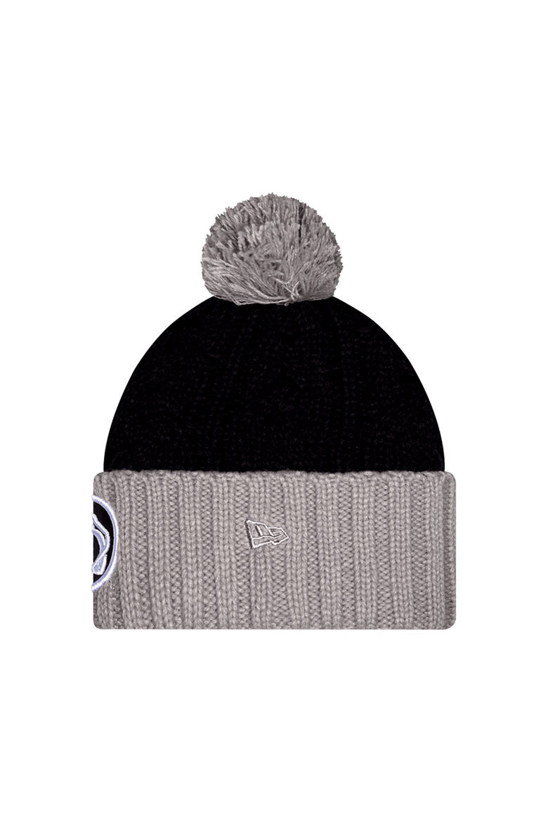 Women's New Era  Black Penn State Nittany Lions Tonal Cuffed Knit Hat with Double Poms, Alternate, color, Black