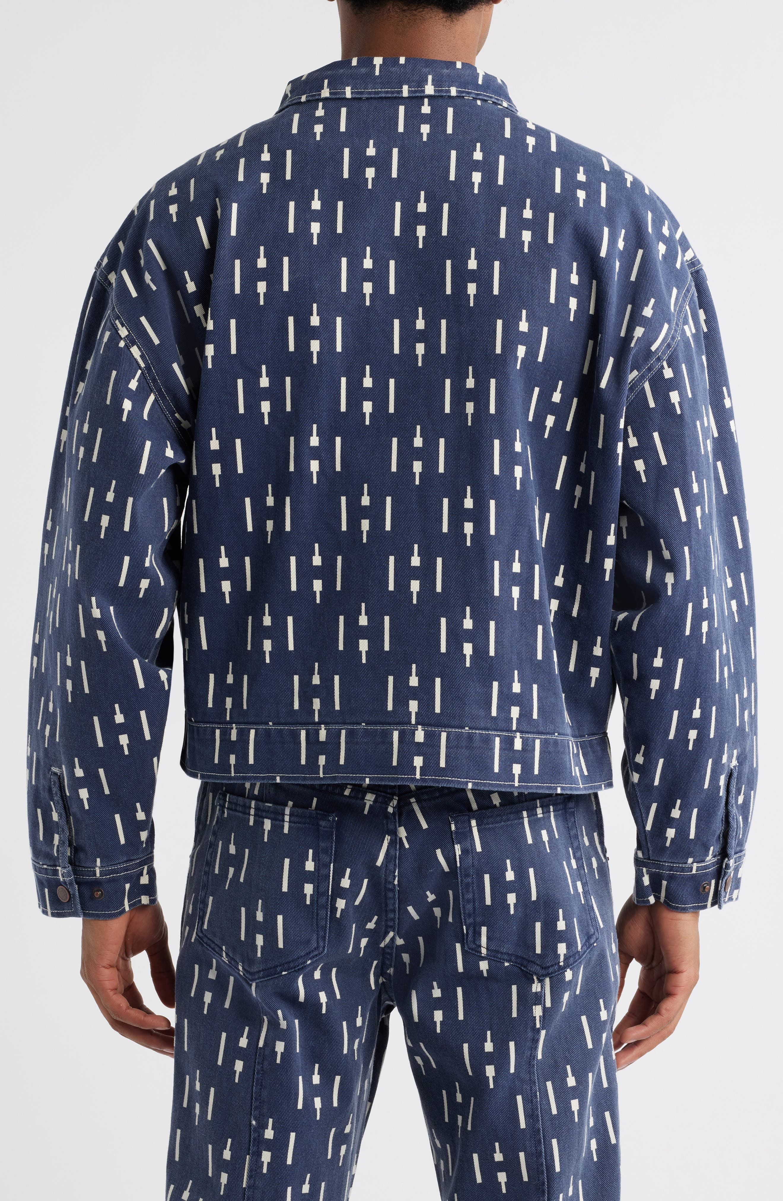Print Denim Riding Jacket - image 2