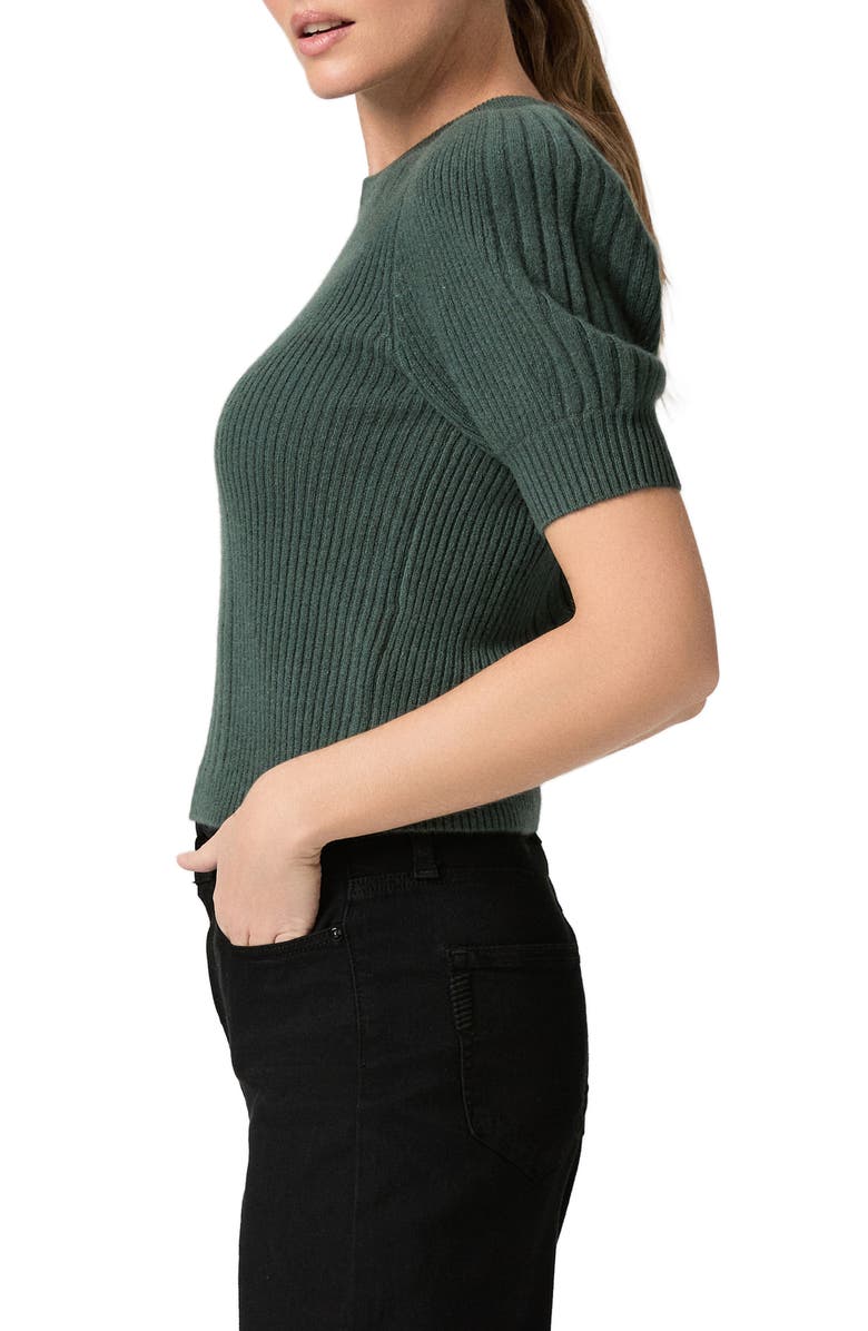 PAIGE Kato Puff Short Sleeve Cashmere Sweater, Alternate, color, Fern Green
