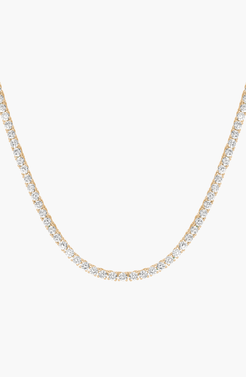 Lab Grown White Sapphire Statement Tennis Necklace - 13ct
