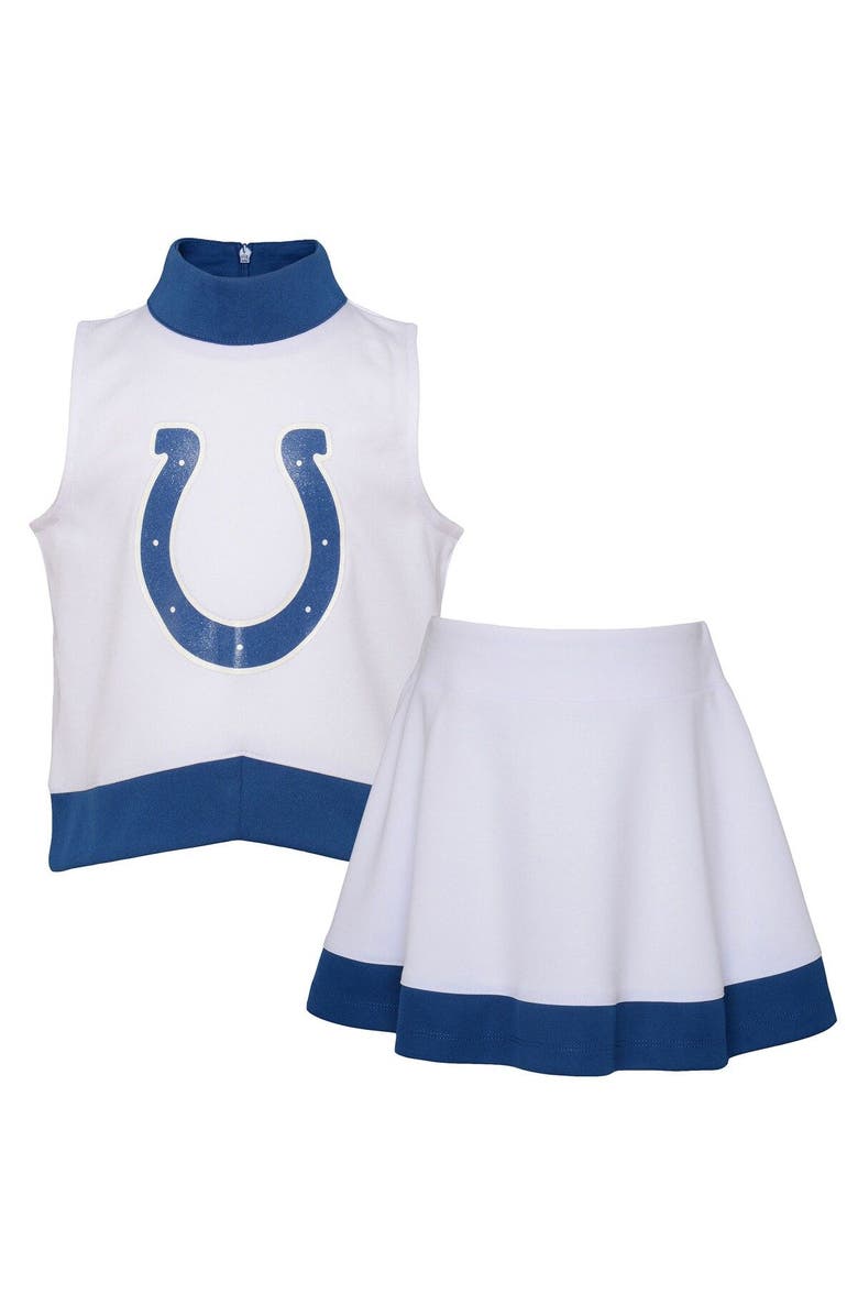 Outerstuff Girls Preschool White Indianapolis Colts Junior Camp Cheer Dress, Main, color,