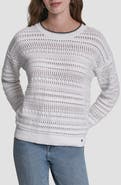 DKNY Jeans Cotton Pointelle Sweater