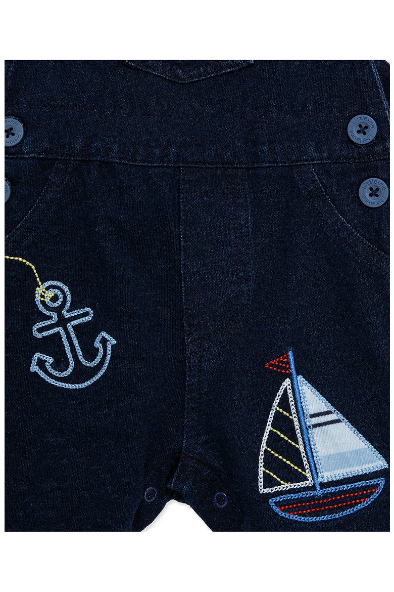Nautical T-Shirt & Shortalls Set, Alternate, color, BLUE