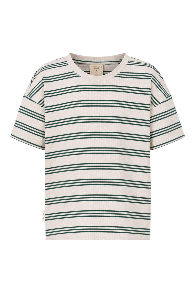 Kids' Striped Drop Shoulder Tee, Main, color, GREEN MULTI
