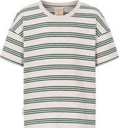 TINY TRIBE Kids' Striped Drop Shoulder Tee