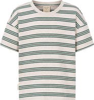 TINY TRIBE Kids' Striped Drop Shoulder Tee