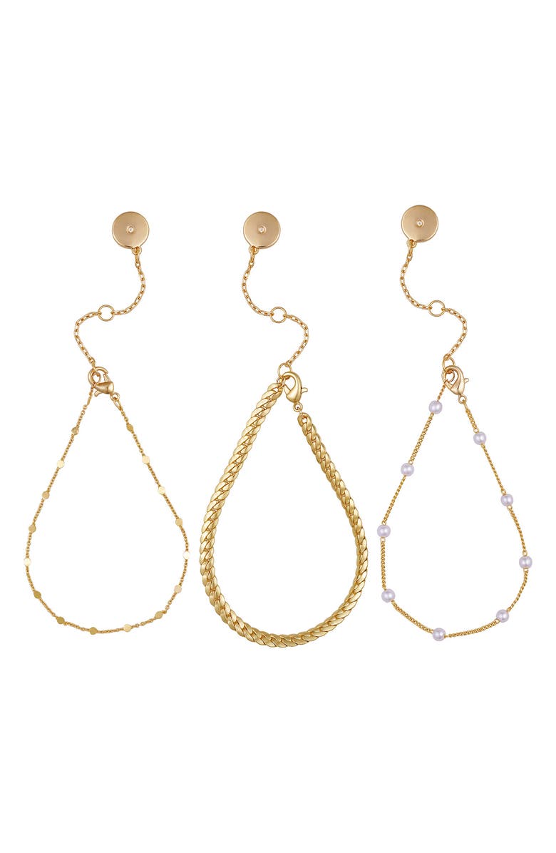 Vince Camuto Set of 3 Chain Bracelets, Alternate, color, Gold Tone