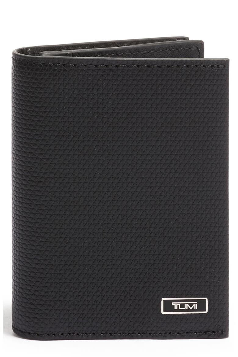 Monaco Leather Card Case, Main, color, BLACK