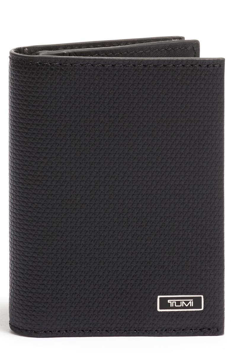 TUMI Monaco Leather Card Case, Main, color, 