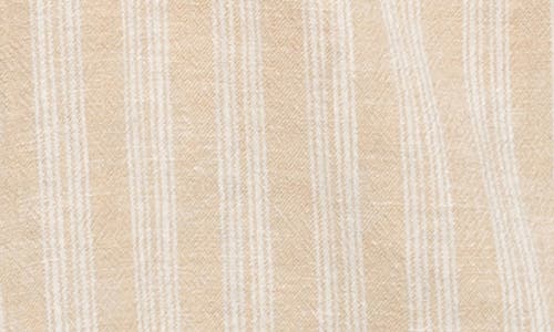 Sanctuary By The Bay Stripe Short Sleeve Linen Blend Button-up Shirt