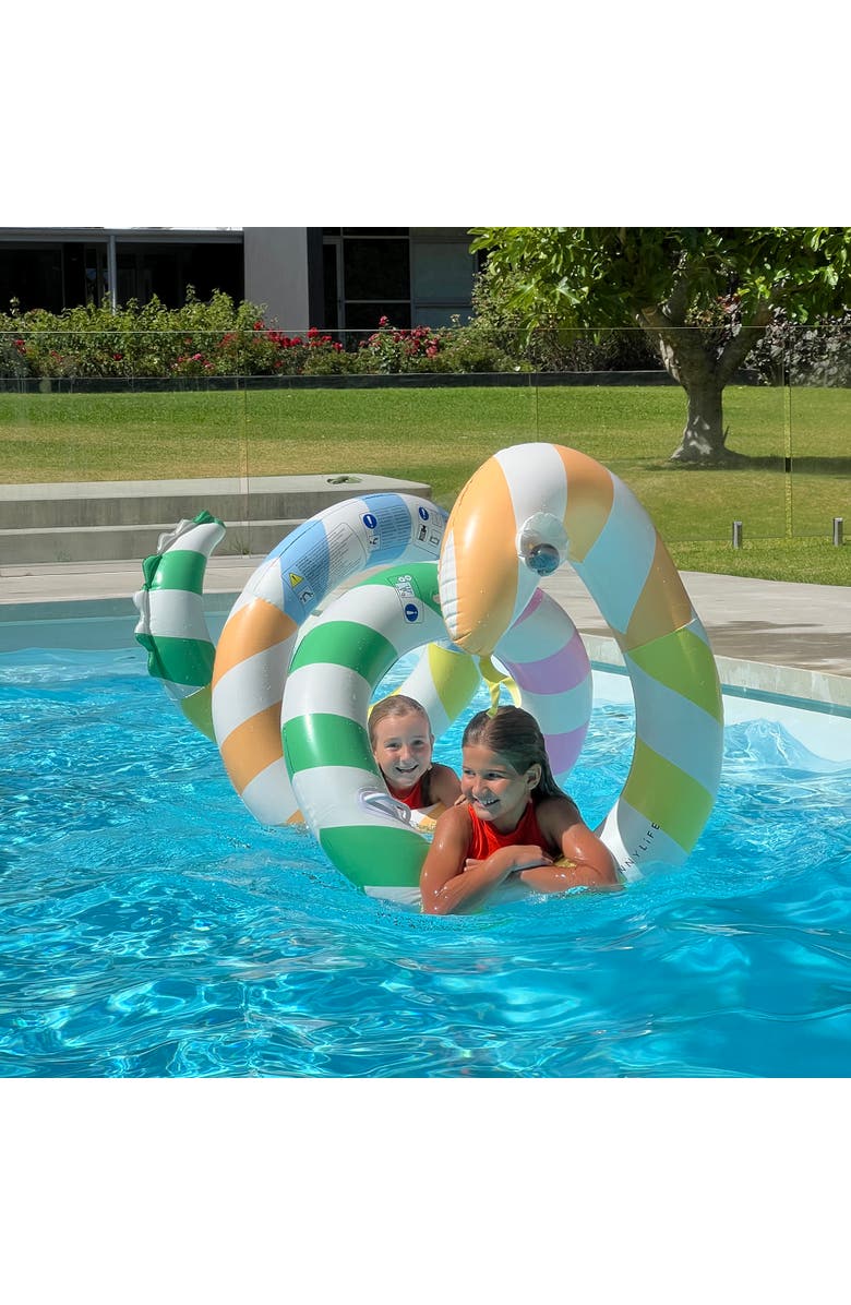 Sunnylife Giant Inflatable Noodle, Poolside Sorbet Stripe, 96" Snake Tube, Alternate, color, 