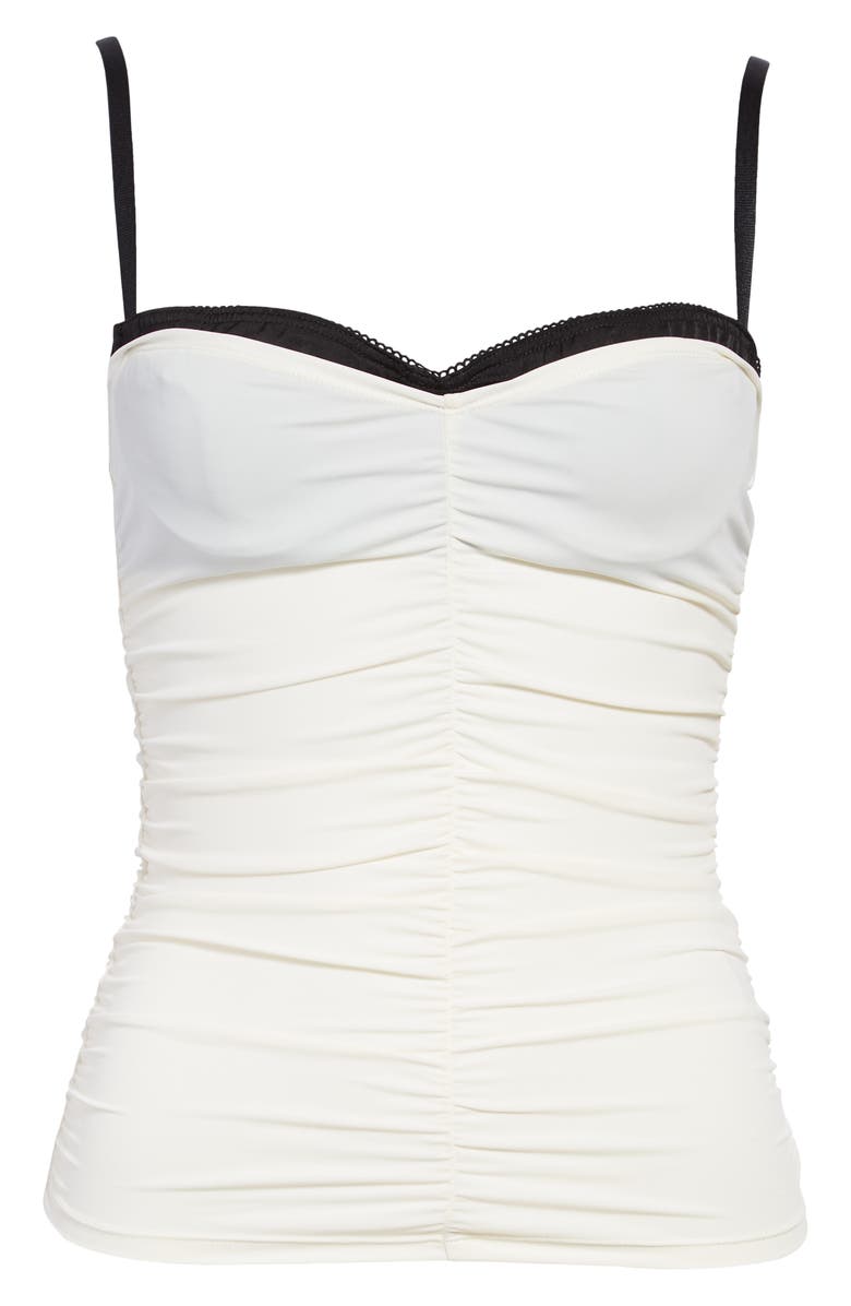 Miaou Renzo Ruched Mesh Tube Top, Alternate, color, Cream