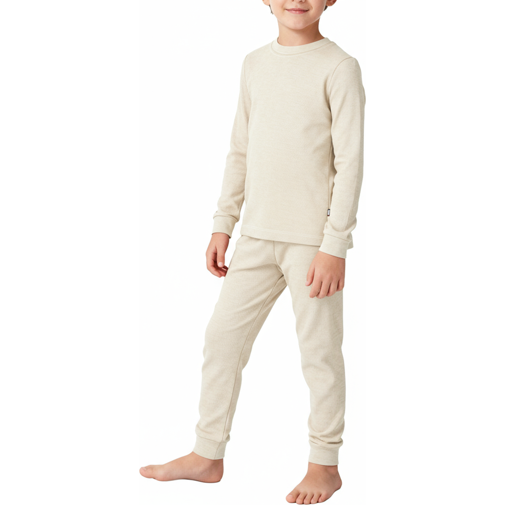 City Threads Babies' Boys Soft & Cozy Thermal Long Johns 2-piece Set In Neutral