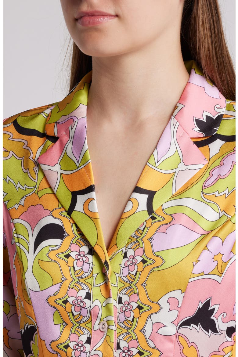 Breeze Floral Print Belted Midi Shirtdress, Alternate, color, PINK MULTI