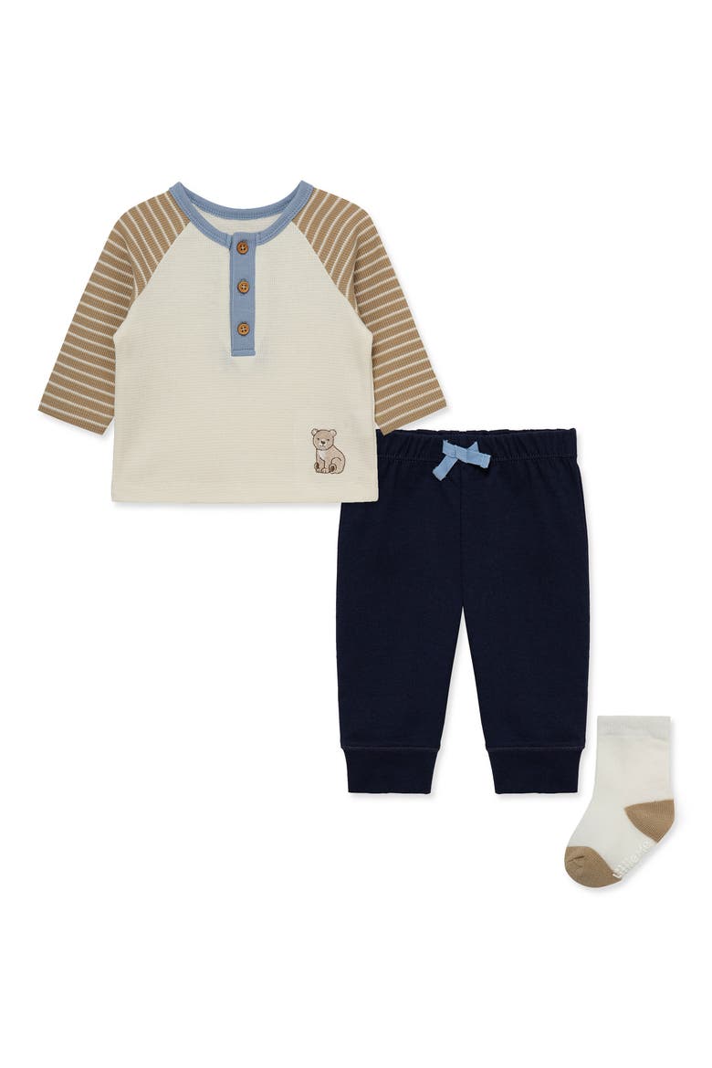 Bear Henley, Joggers & Socks Set, Main, color, BLUE