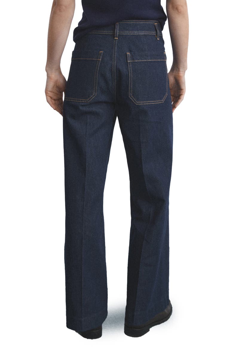 Jessie Patch Pocket Wide Leg Jeans, Alternate, color, BLUE