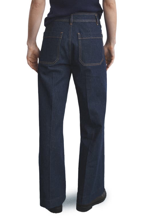 Mango Jessie Patch Pocket Wide Leg Jeans In Blue
