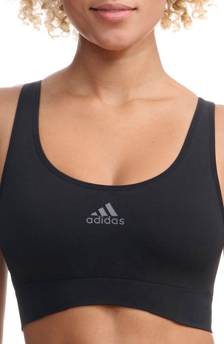 adidas Originals Scoop Lounge Sports Bra, Alternate, color, Black