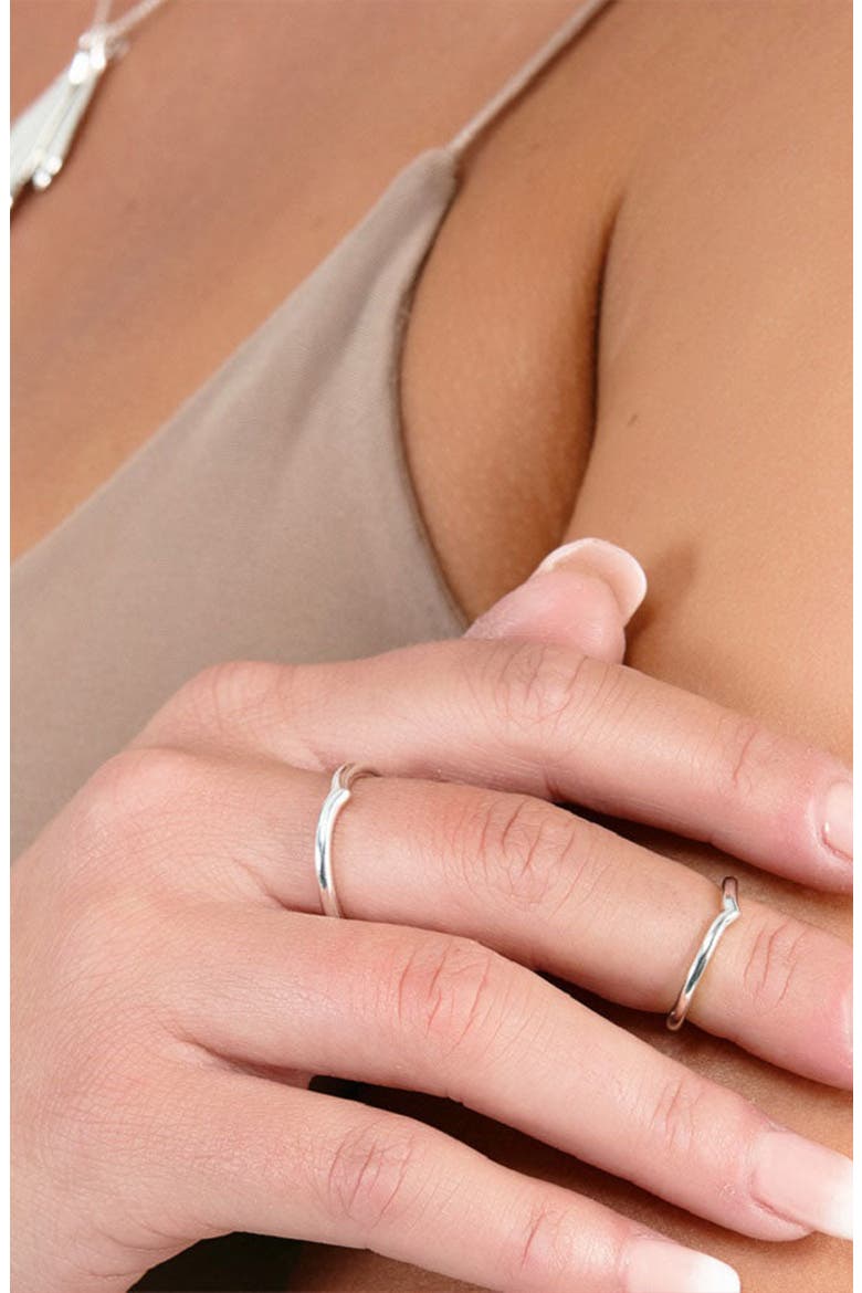 Wish Bone Midi Drip Ring, Alternate, color, Sterling Silver