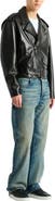 Balmain Textured leather biker jacket
