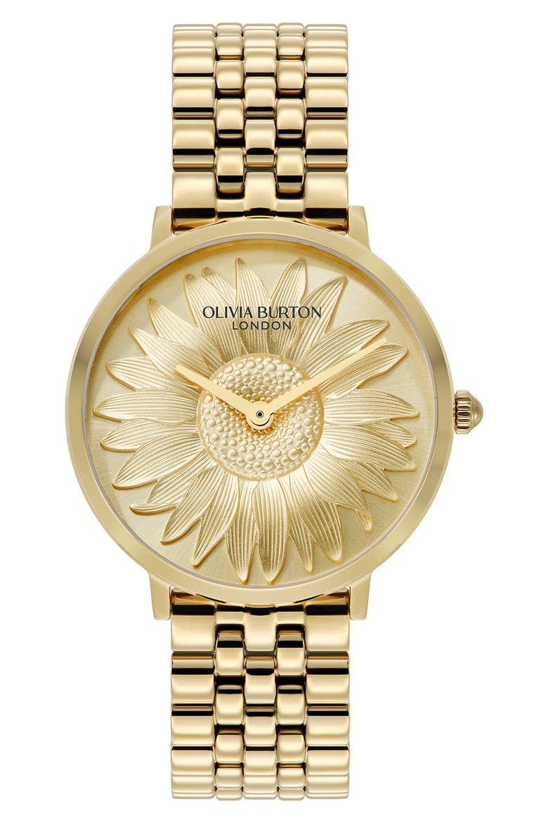 Sunflower Bracelet Watch, 35mm, Main, color, GOLD