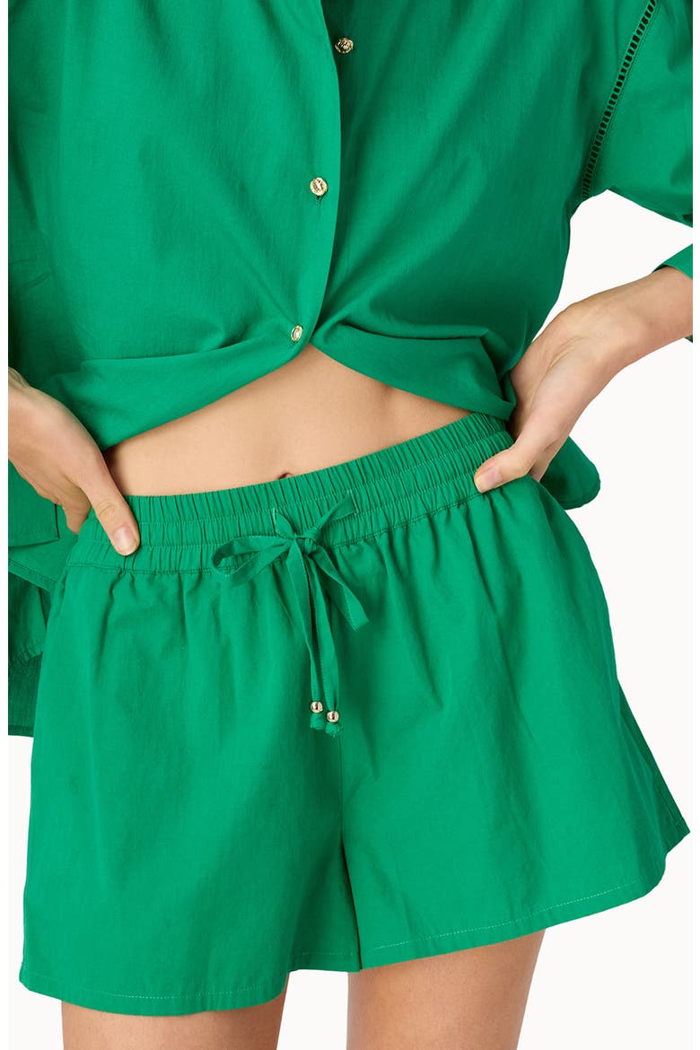 Oslo Cotton Poplin Drawstring Shorts, Main, color, JADE